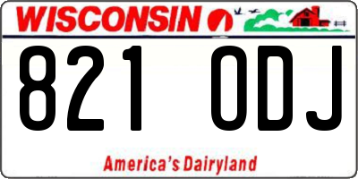 WI license plate 821ODJ