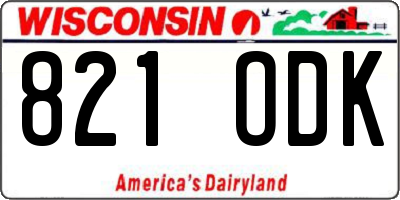 WI license plate 821ODK