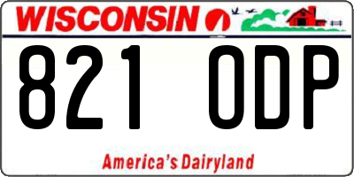 WI license plate 821ODP