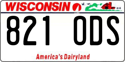 WI license plate 821ODS