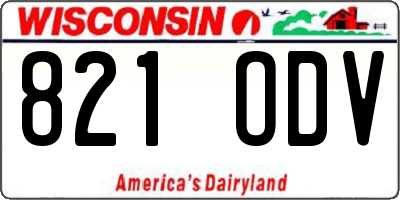 WI license plate 821ODV