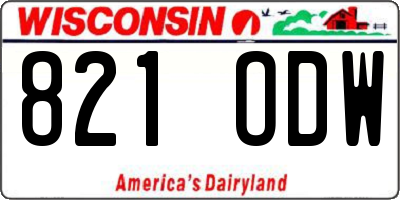 WI license plate 821ODW