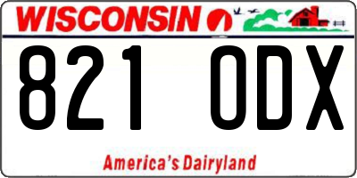 WI license plate 821ODX