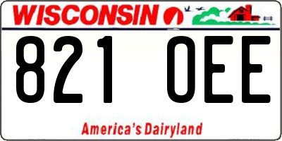 WI license plate 821OEE