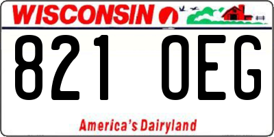 WI license plate 821OEG