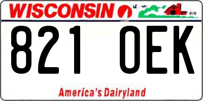 WI license plate 821OEK