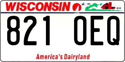 WI license plate 821OEQ