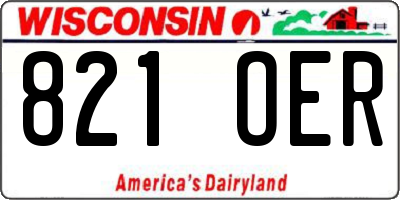 WI license plate 821OER