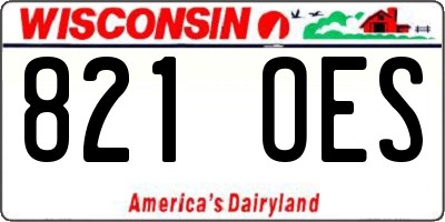 WI license plate 821OES