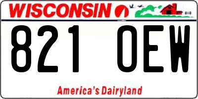 WI license plate 821OEW