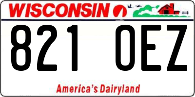 WI license plate 821OEZ