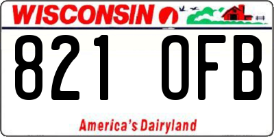 WI license plate 821OFB