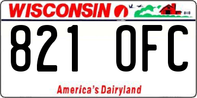 WI license plate 821OFC