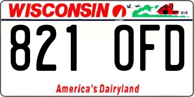 WI license plate 821OFD