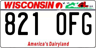 WI license plate 821OFG