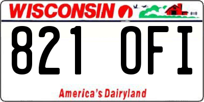WI license plate 821OFI