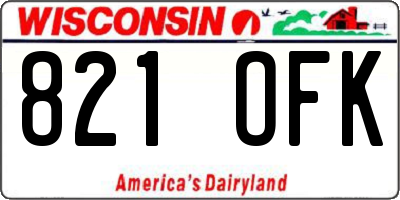 WI license plate 821OFK