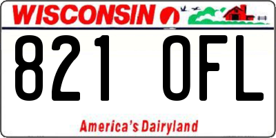 WI license plate 821OFL
