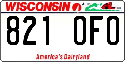 WI license plate 821OFO