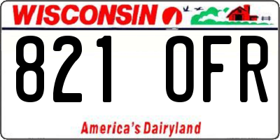 WI license plate 821OFR