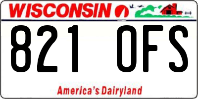 WI license plate 821OFS