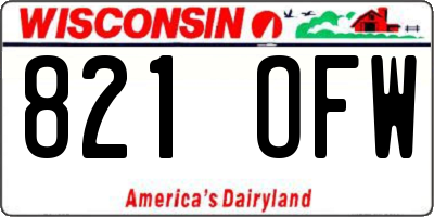 WI license plate 821OFW