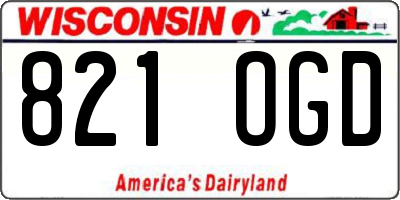 WI license plate 821OGD