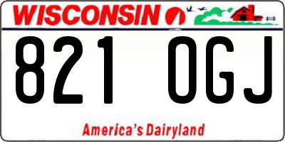 WI license plate 821OGJ