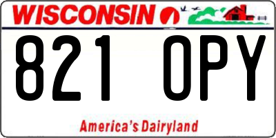 WI license plate 821OPY