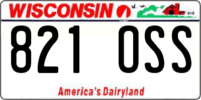 WI license plate 821OSS