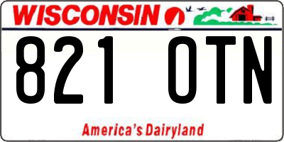 WI license plate 821OTN
