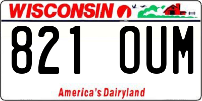 WI license plate 821OUM