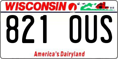 WI license plate 821OUS