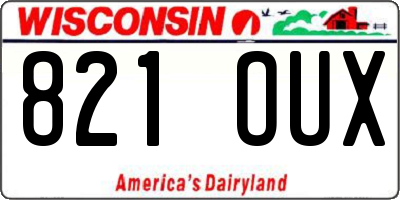 WI license plate 821OUX