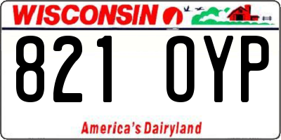 WI license plate 821OYP