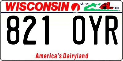WI license plate 821OYR