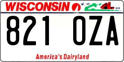WI license plate 821OZA