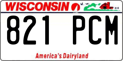 WI license plate 821PCM