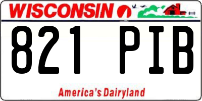 WI license plate 821PIB