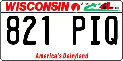 WI license plate 821PIQ