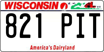 WI license plate 821PIT