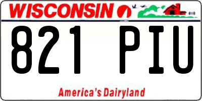 WI license plate 821PIU