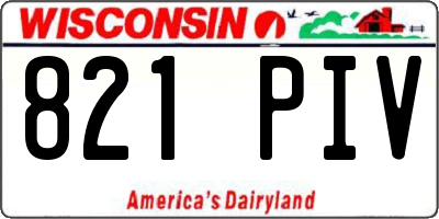 WI license plate 821PIV