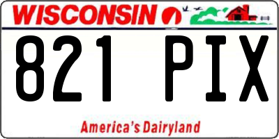 WI license plate 821PIX