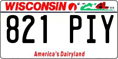 WI license plate 821PIY