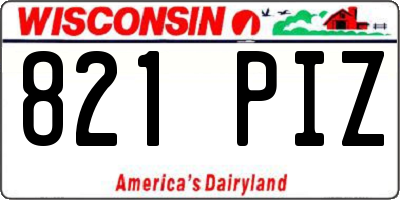 WI license plate 821PIZ