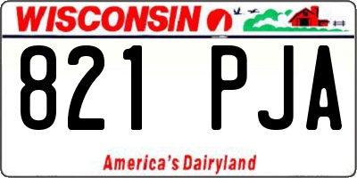 WI license plate 821PJA