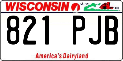 WI license plate 821PJB