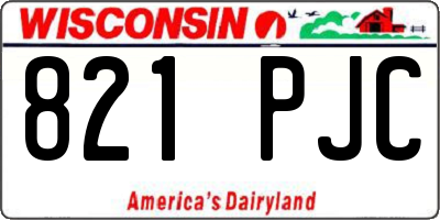WI license plate 821PJC