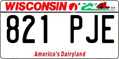 WI license plate 821PJE